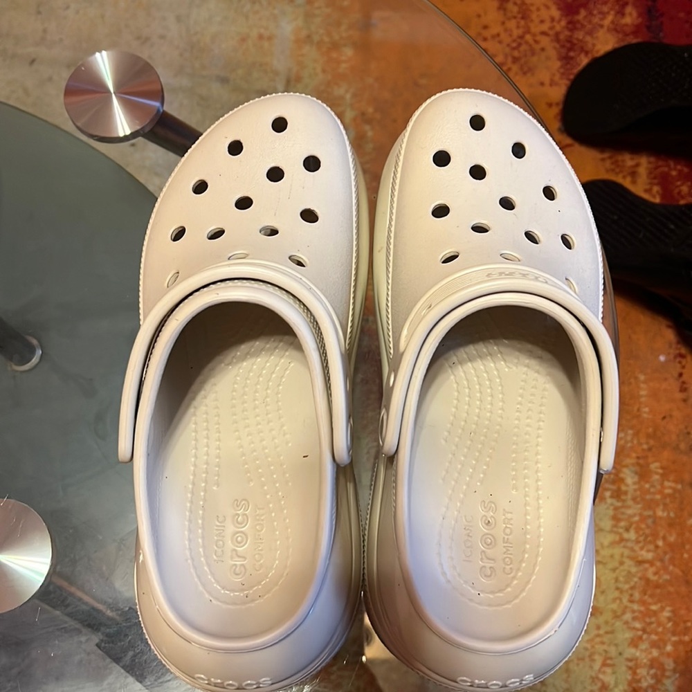 Nude Platform crocs